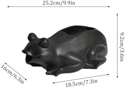 Ceramics Waterfall Frog Statue Fountain with Water Pump, Garden Pond Spitters, Automatic Circulation Water Landscaping Ornaments for Ponds, Patio and Courtyard(Yellow) - Image 2