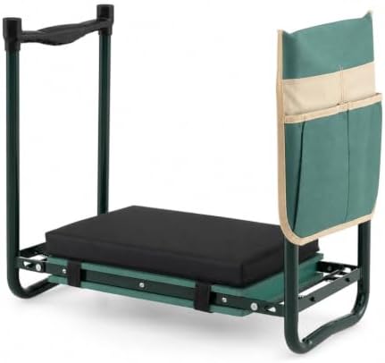 GIANTEX Garden Kneeler and Seat, Foldable 2-in-1 Gardening Bench, Green by Giantex