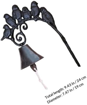 Vintage Cast Iron Wall Bell, Black Decorative Hanging Door Chime - Image 2