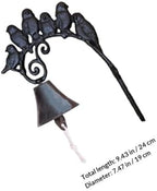Vintage Cast Iron Wall Bell, Black Decorative Hanging Door Chime - Image 2