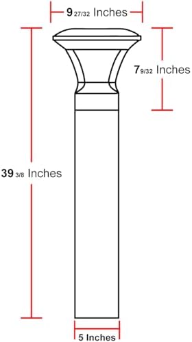Bollard Light 39", 120-277V, 10/18/25W, 3CCT 3000-5000 Kelvin, UFO - Image 4
