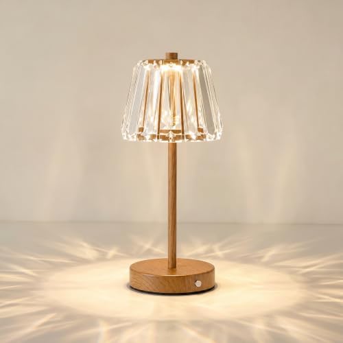 Oneach 13" Small Crystal Cordless Table Lamp, Touch Rechargeable Desk Lamps by Oneach