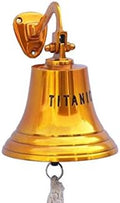 Hampton Nautical BL-2019-7BR-T Brass Plated Titanic Ship's Bell 9" - Nautical Decor - Nautical Home Decoration by Handcrafted+Model+Ships