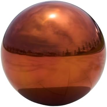 Stainless Steel Gazing Globe Mirror Ball, Decorative Gazing Balls for Garden, Reflective Smooth Garden Ball Sphere for Outdoor Yard Decoration (Orange, Dia: 8 inch) by KOIUGAYK