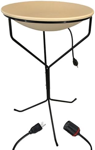 BestNest Heated Bird Bath with Metal Stand and 25' Lock-N-Dry Cord – 20" Diameter, Thermostatically Controlled Heater for Winter Use, Outdoor Bird Bath with Safe Power Connection by BestNest