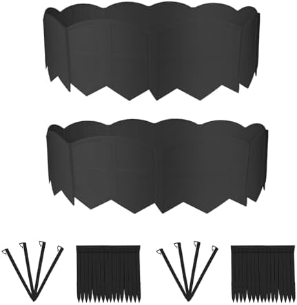 30Pcs 30Ft Black Landscape Edging Border Decorative Garden with Stakes Kits by AMURS