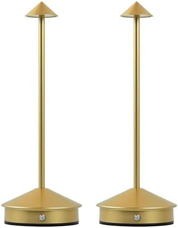 LED Rechargeable Cordless Table Lamps Gold by KROPTIBTableLamp