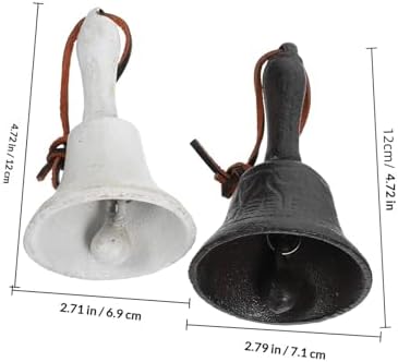 2pcs Cast Iron Hand Call Bell Vintage Desktop Bell Xmas Decor - Image 2