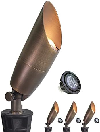 MALORY Solid Brass Landscape Spotlight 4-Pack with Bulb(S06) by MALORY