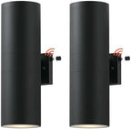 mirrea 18" Dusk to Dawn Outdoor Porch Light, Matte Black, Pack of 2 by mirrea
