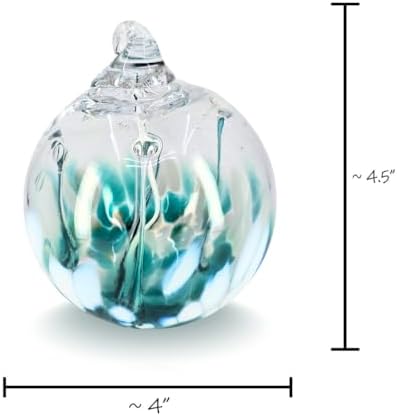 Luke Adams Handmade Glass Gazing Balls for Garden – Hand Blown Glass Gazing Ball for Yard Décor – Decorative Garden Globe (Waterfall) - Image 3