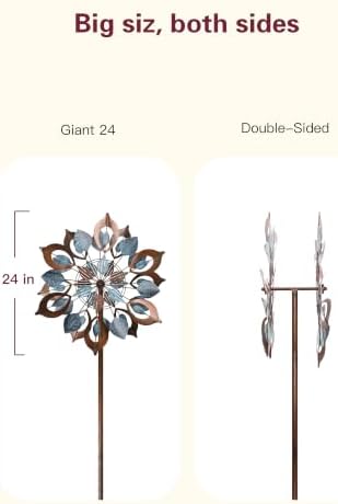 Wind Spinners Outdoor for Yard and Garden, 84 Inch Metal Large Outdoors Windmill Kinetic Wind Spinner, Outside Decor for Yard Art Lawn Backyard Landscape Patio(24" W x 84" H) - Image 3