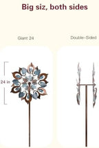 Wind Spinners Outdoor for Yard and Garden, 84 Inch Metal Large Outdoors Windmill Kinetic Wind Spinner, Outside Decor for Yard Art Lawn Backyard Landscape Patio(24" W x 84" H) - Image 3