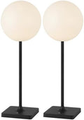 JONATHAN Y Allie 17.5" Rechargeable Cordless LED Lamp, Black, Set of 2 by JONATHANY