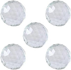 5pcs Clear Cut Crystal Sphere 50mm Faceted Gazing Ball Glass Ball Prisms Suncatcher Home Hotel Photography Décor by Comidox