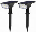 LEREKAM Solar Spot Lights with USB & Solar Charging, 40 LEDs IP65 Waterproof Landscape Lighting, Dark Sensing Auto On/Off Wall Mount or Ground Stake, 3 Brightness Modes for Yard Patio Pathway by LEREKAM