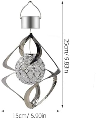 2 Pcs Solar Wind Chime Xmas Hanging Light LED Color Changing - Image 2