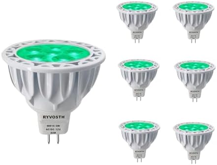 6-Pack MR16 Green Led Bulbs 5W Replace 35W 50W Halogen Equivalent,12V Low Voltage MR16 GU5.3 Green Color Bulb Spotlights for Outdoor Landscape Flood Track Lighting, Dimmable,45 Deg by Unknown
