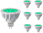 6-Pack MR16 Green Led Bulbs 5W Replace 35W 50W Halogen Equivalent,12V Low Voltage MR16 GU5.3 Green Color Bulb Spotlights for Outdoor Landscape Flood Track Lighting, Dimmable,45 Deg by Unknown