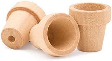 Woodpeckers Small Wooden Flower Pot 1-9/16-inch x 1-1/2-inch, Pack of 100 Wood Craft Flower Planter to Paint by Woodpeckers