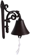 Rustic Cast Iron Wall Hanging Bell with Bracket Mount Vintage Multi-Purpose Doorbell for Garden Patio Indoor Outdoor Use Weather-Resistant Dinner Bell with Clear Loud Sound by CONGARTENO