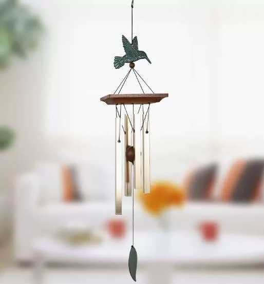 Outdoor Wind Chime Charm Vintage Fashionable Outdoor Living Wind Chimes Yard Garden Tubes Bells Copper Butterfly Wall Hanging Home Decoration Memorial Wind Chime (Color : C, Size : One Size) by TATSEN