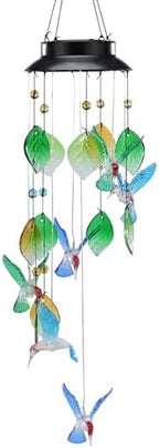 Solar Hummingbird Wind Chime Outdoor 29 Inch by MYCRLIFE