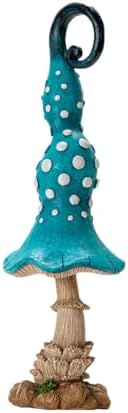 Pacific Giftware Whimsical Garden Toadstool Mushroom Statue with Twisted Turquoise Cap and White Spots Resin Outdoor Fantasy Decor for Fairy Garden Landscaping 17.2" Tall - Image 4