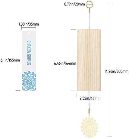 Chakra Chimes Natural Bamboo Wind Chimes Meditation Chord Windchime Wind Bell for Home Decoration Zen Mindfulness Throat Chakra - Image 3