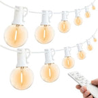G40 Outdoor String Lights 150FT with 150+6 Bulbs,Remote & Dimmer Included by Skeerei