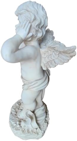 17.3" Winged Angel Statue Religious Outdoor Garden Porch Lawn White - Image 7