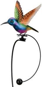 Regal Art & Gift Rocker Hummingbird Garden Stake, Colorful Metal Stake, Rocking Design, Glossy Metallic Finish, Weather & Fade Resistant, Ideal Garden Decor, Purple, 8.5"L x 5.75"W x 42.75" by REGALARTGIFT