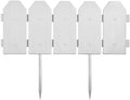 Evelyne Garden Border Edging: Wooden Grain Fence Dog Ear Design - Landscaping Fence Liner Lawn Edge Barrier - Decorative Lawn Landscape Panels Elements -Landscaping Edging (White, 10ft.) by Evelyne