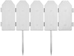 Evelyne Garden Border Edging: Wooden Grain Fence Dog Ear Design - Landscaping Fence Liner Lawn Edge Barrier - Decorative Lawn Landscape Panels Elements -Landscaping Edging (White, 10ft.) by Evelyne