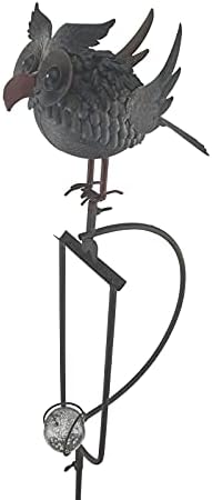 Red Carpet Studios Garden Stake Yard Art Metal and Glass Balance Rocker with 4-Prong Stake, 55" Tall, Owl by RedCarpetStudios