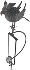 Red Carpet Studios Garden Stake Yard Art Metal and Glass Balance Rocker with 4-Prong Stake, 55" Tall, Owl by RedCarpetStudios