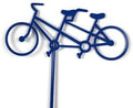Hobby and Leisure Style Rustic or Powder Coated Metal Garden Stake or Stand (Tandem Bicycle 28" Tall Including Stake, Blue) by Handmade