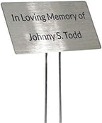 Stainless Steel Garden Sign. 4 x 2" rounded sign with a 10" stake. Great as a Garden Memorial or Plant Label (Stainless Steel, 4 x 2") - Image 6