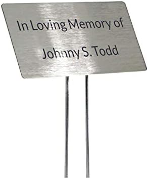 Stainless Steel Garden Sign. 4 x 2" rounded sign with a 10" stake. Great as a Garden Memorial or Plant Label (Stainless Steel, 4 x 2") - Image 6