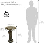 SKYFIRE 25.5” H Fibre Reinforced Concrete Bird Bath with Birds for Garden, Woodland Tree Trunk Decoration Outdoor Bird Bath，Pedestal Birdbaths for Outdoors, Garden, Patio, Lawn, Backyard - Image 6