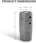 COSIEST Outdoor Propane Fire Pit, 11 inch Small Round Firepit Fire Column w Lava Rocks, Rain Cover for Outside Garden, CSA Certified, 40,000 BTU (Gray) - Image 6