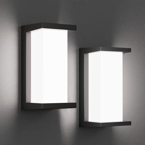 Rosykite Outdoor Porch Lights 3000K 40000K 5000K 3 Colors Selectable, LED Outdoor Light Fixtures Wall Mount 2 Pack, Super Bright 1500lm Aluminum Exterior Lighting Fixtures for Outside House Front Door by RosykiteBuyNow