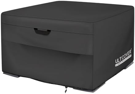 ULTCOVER Waterproof Square Patio Fire Pit Table Cover 40 inch, Black by ULTCOVER