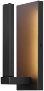 Globe Electric 60000128 10W Integrated LED Outdoor Wall Sconce, Bronze Finish, Modern Rectangle Frame, 650 Lumens, 2700K Warm White, Weather-Resistant, 12-Inch Height by GlobeElectric