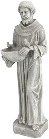 Design Toscano Nature's Nurturer Francis Assisi Religious Garden Decor Statue Bird Bath Feeder, Small, 20 inch, Cast Stone Resin, Antique Stone Finish - Image 4