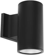 Maxxima Black Cylinder LED Outdoor Wall Light, 1050 Lumens 5 CCT, Photocell by MaxximaLEDLighting