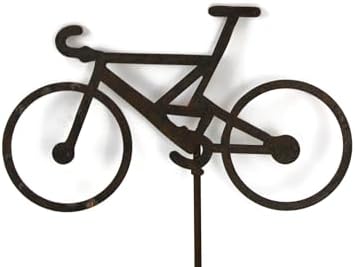 Hobby and Leisure Style Rustic or Powder Coated Metal Garden Stake or Stand (Bicycle 23" Tall Including Stake, Naturally Rusted) by Handmade