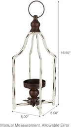 Glitzhome 16.5" H Lanterns Decorative Indoor Outdoor, Vintage Metal Lantern,Farmhouse Hanging Candle Holder for Living Room Mantel Patio Porch Garden Wedding & Holiday Decor - Image 5