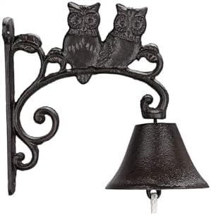 Cast Iron Dinner Bell Wall Hanging Bell Welcome Sign, Manually Shaking Doorbell for Garden Wall Decoration by Unknown