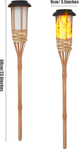 Solar Outdoor Lights, Solar Torch Lights Outdoor Flickering Flame, Outdoor Decorations for Patio Path Yard (2 Piece) - Image 4